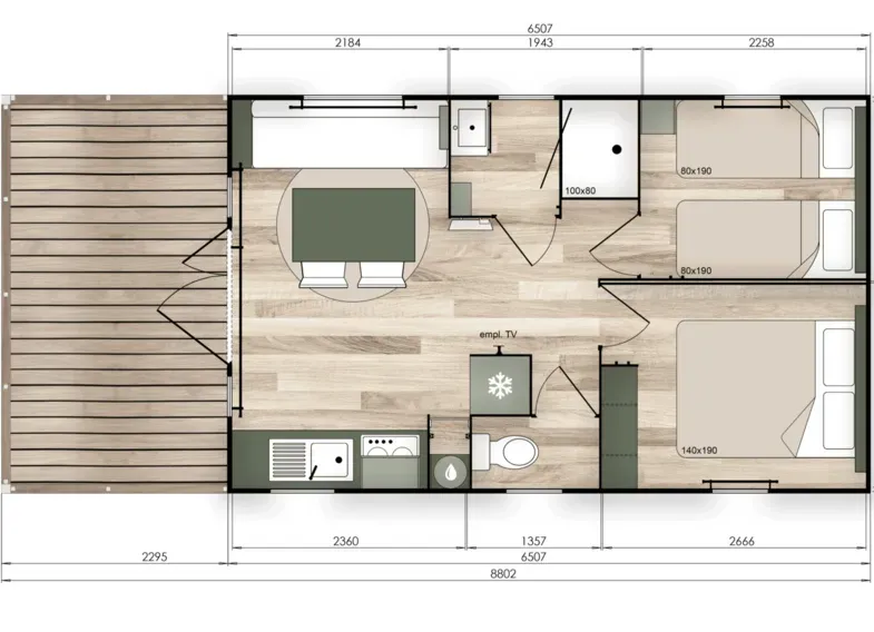 Mobil-home Panoramique Luxe 2 chambres (1)